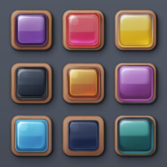 The game asset and game background isolation, video game, slot game asset, mobile game asset, casino element, Illustration