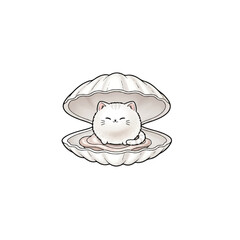 Cat in a Seashell