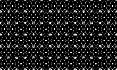 black and white flowers seamless pattern★クラシカルな花柄フレームのパターン背景壁紙