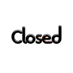 Closed sign icon illustration digital art minimalist style
