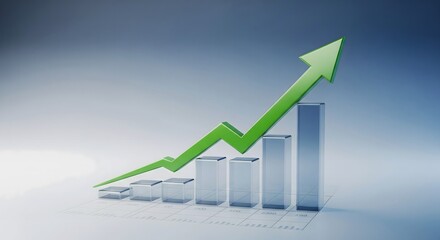 Business graph with arrow on top