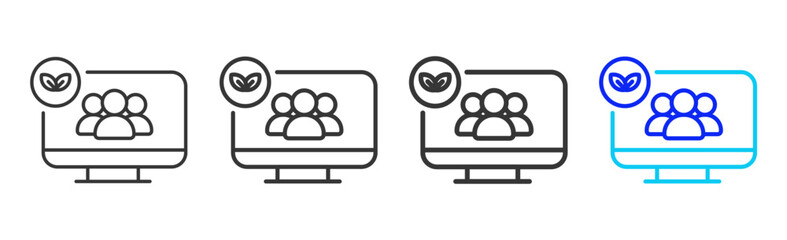 Team Responsibility icon set collection in creative outline style for business featuring varied thickness variations suitable for pro branding visual use and integrity desig