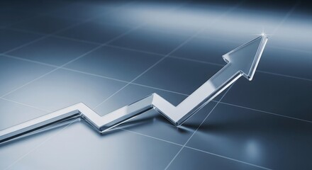 Business graph with arrow on top