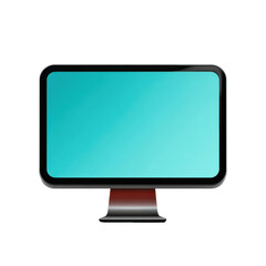 Computer monitor icon in flat design style digital workspace graphic design isolated view