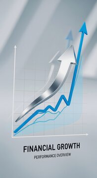 Business graph with arrow on top