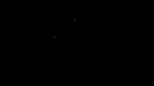 Twinkling star sparkle animation, white cartoon doodle glitter, flat vector blinking light motion, glowing stars on transparent black screen background, 4k festive video loop