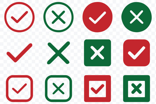 Check mark icon set,. Cross box x check mark checkbox v list vector draw hand drawn sketch doodle checklist symbol wrong right circle. Check and uncheck icon vector for apps  and websites. eps 10