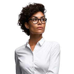 Confident female executive presenting strategic plan in office environment