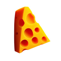 Delicious cheese slice icon flat design graphic style minimalist concept