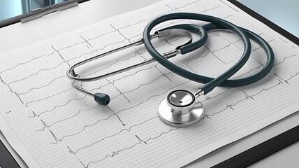 stethoscope on a cardiogram