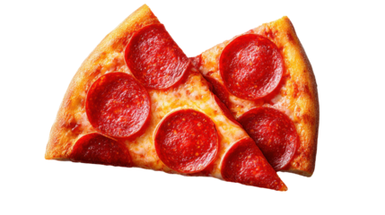 Delicious pepperoni pizza slices on food photography studio environment