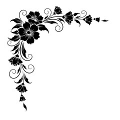 Elegant Floral Corner Design A Decorative Element for Various Creative Projects