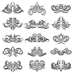 Elegant Black and White Decorative Ornaments Vector Design Elements Collection