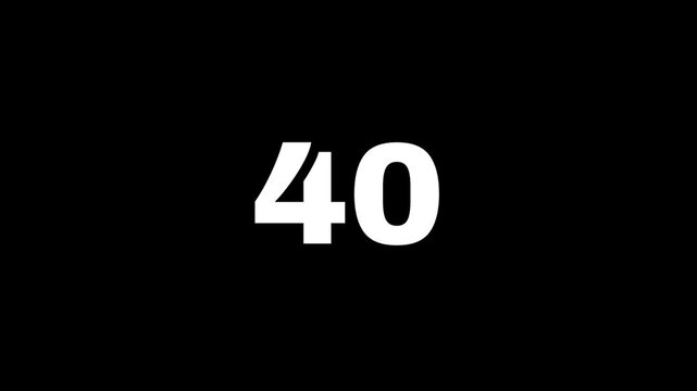 Unique Countdown 50 to 0 Animation, Count the Number, Counts Digits, White Counts and Modern Countdown Time, Black Screen Background and Amazing Countdown Video