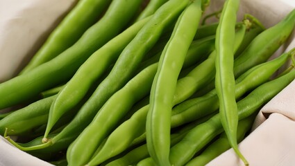 Obraz premium green beans in a basket