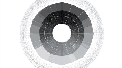 Obraz premium A modern radar chart clipart, performance tracking element, digital illustration, sleek gray tones, isolated on white background.