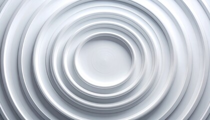 Obraz premium Abstract White 3D Rings Background - Modern Minimalist Circular Design