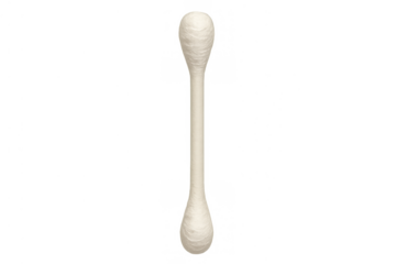 Cotton swab on a transparent background, a common tool for personal care, hygiene, ear cleaning, and applying cosmetics