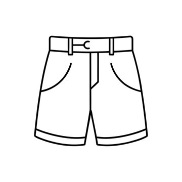 Outline drawing of a pair of shorts on transparent background silhouette