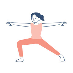 ヨガのポーズをする若い女性