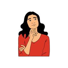 Illustration of a Woman Filled with Consideration.eps