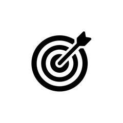 Minimalist Simple Arrow in Target Achievement Goal Icon Symbol
