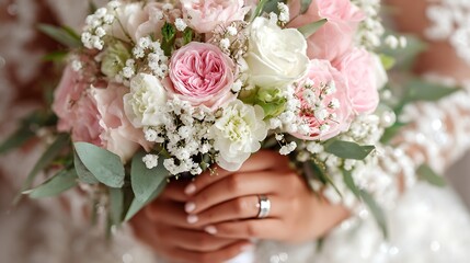 Brides Elegant Bouquet - A Delicate Display of Flowers and Romance.