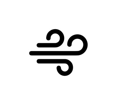 Minimalist Simple Wind Blow Line Art Illustration Weather Icon