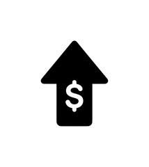 Simple Flat Dollar Increase Arrow Sign Symbol Icon Graphic Element