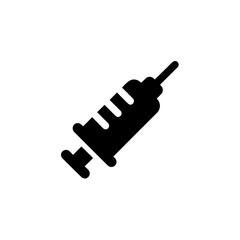 Simple Flat Syringe Injection Illustration Icon Isolated on White Background