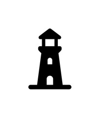 Simple Flat Silhouette Lighthouse Navigation Symbol Shape Icon Graphic