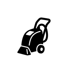 Simple Black and White Carpet Cleaner Machine Illustration Icon Design