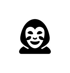 Minimalist Flat Person with Mask Silhouette Icon Design Illustration