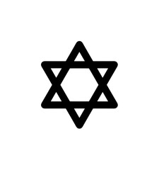 Simple Flat Style Star of David Icon Symbolic Representation Graphic