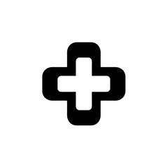 Simple Rounded Plus Sign Medical Healthcare Icon Illustration Design