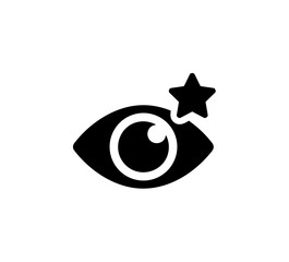 Modern Simple Eye with Star Icon Symbol Design Illustration
