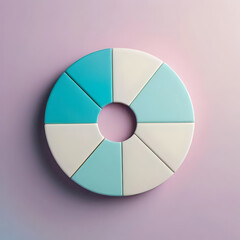 Fototapeta premium Modern Circular Infographic with Blue and White Segmented Ring