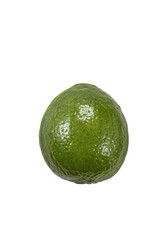 Tahiti lime seen from above against a white background.