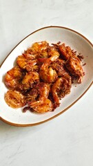 Fried shrimp on a plate