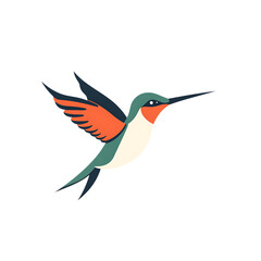 Obraz premium A vibrant ruby throated hummingbird in flight showcasing its iridescent plumage and delicate wings isolated on transparent background