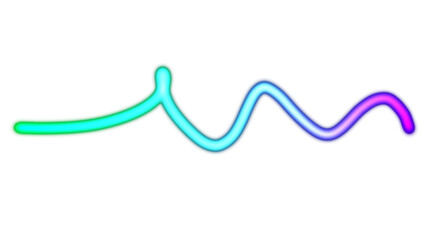 Horizontal neon lines glowing seamless loop of light streak rays or light beams on transparent background. Glowing neon lines curved zigzag color flow wave shaped overlay PNG.