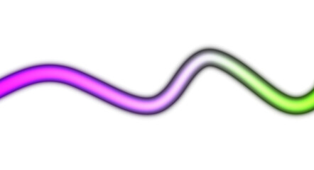 Horizontal neon lines glowing seamless loop of light streak rays or light beams on transparent background. Glowing neon lines curved zigzag color flow wave shaped overlay PNG.