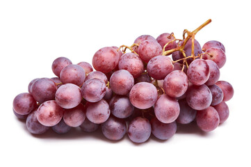 Fototapeta premium Fresh Purple Grape Bunch Closeup on White Background