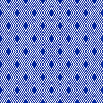 Geometric damascus ornament. Ikat border. Ethnic embroidery with leaves and monograms. Tribal vector texture. Seamless folk pattern in Aztec style.
