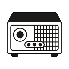 Retro radio receiver outline illustration  vintage broadcast technology design concept