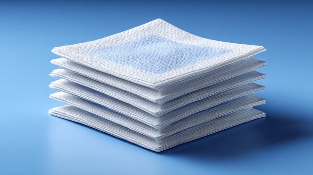 Stack of modern waterless cleaning wipes in a recyclable package offer a convenient and eco friendly solution for quick cleanups and hygiene in a modern home.