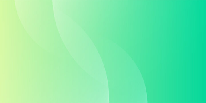 Abstract Mint Green Gradient Background with Soft Curved Shapes. Suit for banner, web, brochure, pamflet and presentation
