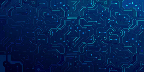 Abstract blue circuit board background for high technology and digital innovation