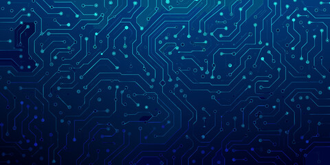 Abstract blue circuit board background for technology and innovation concepts