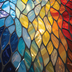 Abstract mosaic pattern with flowing colors background